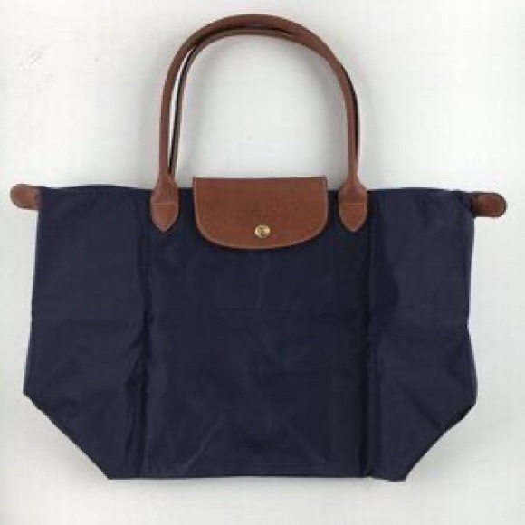 NEW Longchamp Le Pliage Original Medium Shoulder Tote Navy Handbag M - Picture 5 of 6